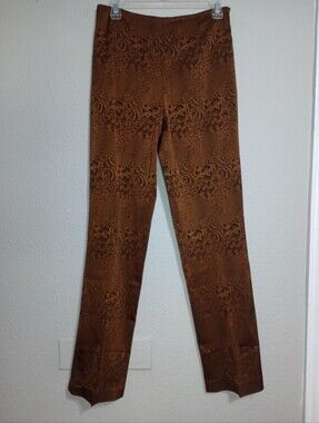 Vintage Alberto Makali Mixed Pattern Straight Leg Satin Trousers